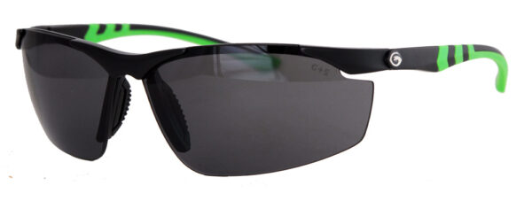 Top-only framed polarized lenses with bright green designs