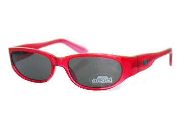 Bright red framed sunglasses