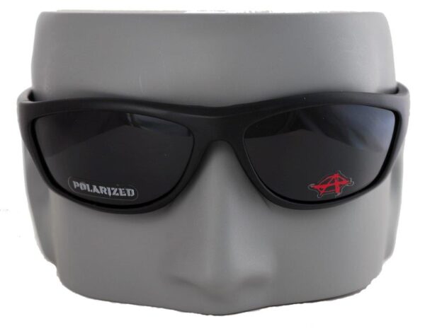 Black sunglasses with smoky polarized lenses