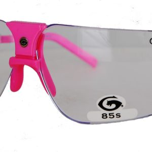 Pink framed clear glasses