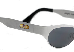 Thin white framed sunglasses