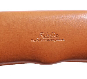 A brown eyewear hard case