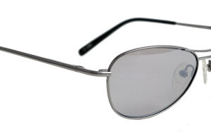 Grey sunglasses with thin frames
