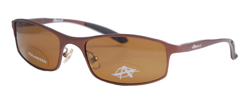Brown sunglasses with a thin frame
