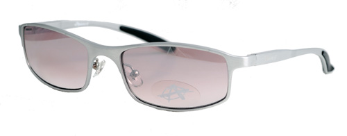 White sunglasses with a thin frame