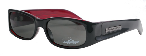 Small black shades with red inner designs