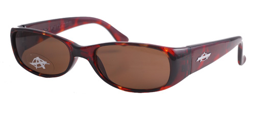 A pair of shades in the color brown