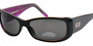 Black-framed sunglasses with grey lens
