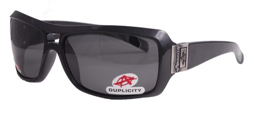 Black frame sunglasses close-up