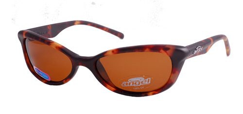 Tortoiseshell sunglasses with orange lenses