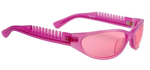 Pink sunglasses with unique frame design