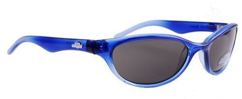 Blue sunglasses with dark lenses