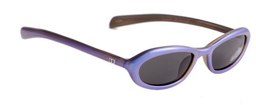 Purple sunglasses with dark lenses