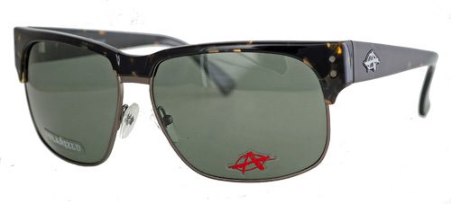 Stylish sunglasses with green lenses