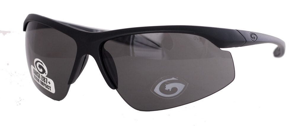 Black sports sunglasses with tinted lenses