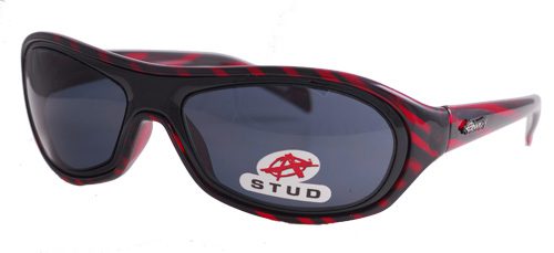 Red and black patterned sunglasses