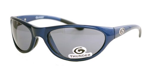 Blue sunglasses with dark lenses
