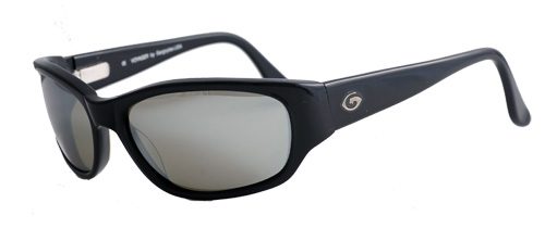 Black sunglasses with reflective lenses