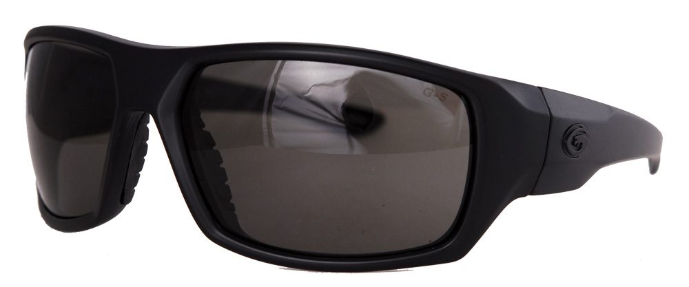 Dark-lens sunglasses with black frame