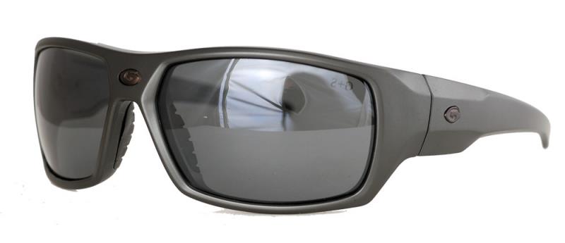 Sleek black sunglasses with dark lenses